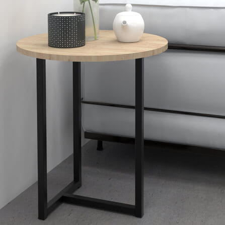 โต๊ะข้างไม้ยางพารา สไตล์ลอฟท์ Monster Steel รุ่น TWN006 ขนาด 46*46*52 cm._3